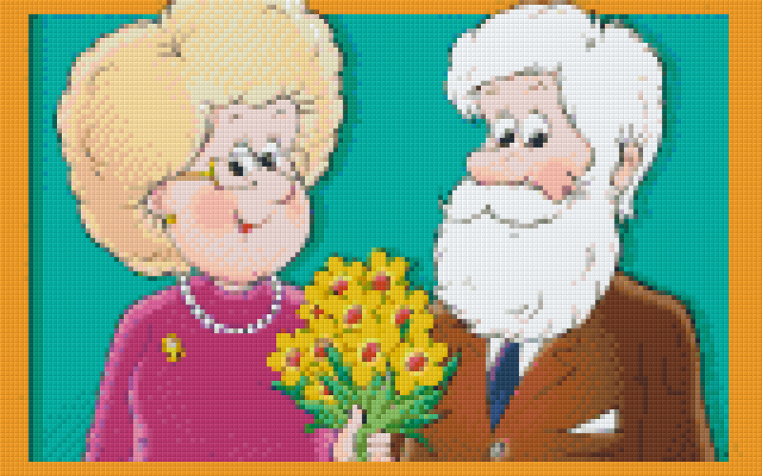 Grandma And Grandpa Eight [8] Baseplate PixelHobby Mini-mosaic Art Kit image 0